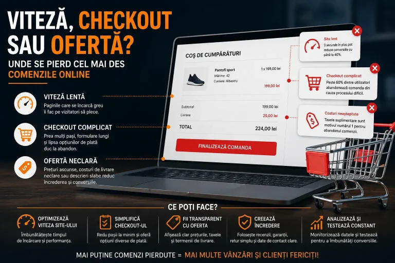 Comenzi online pierdute: viteză, checkout sau ofertă? comenzi online pierdute